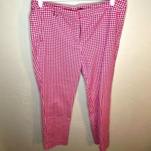 Adrianna Papell Pink Checkered Capris